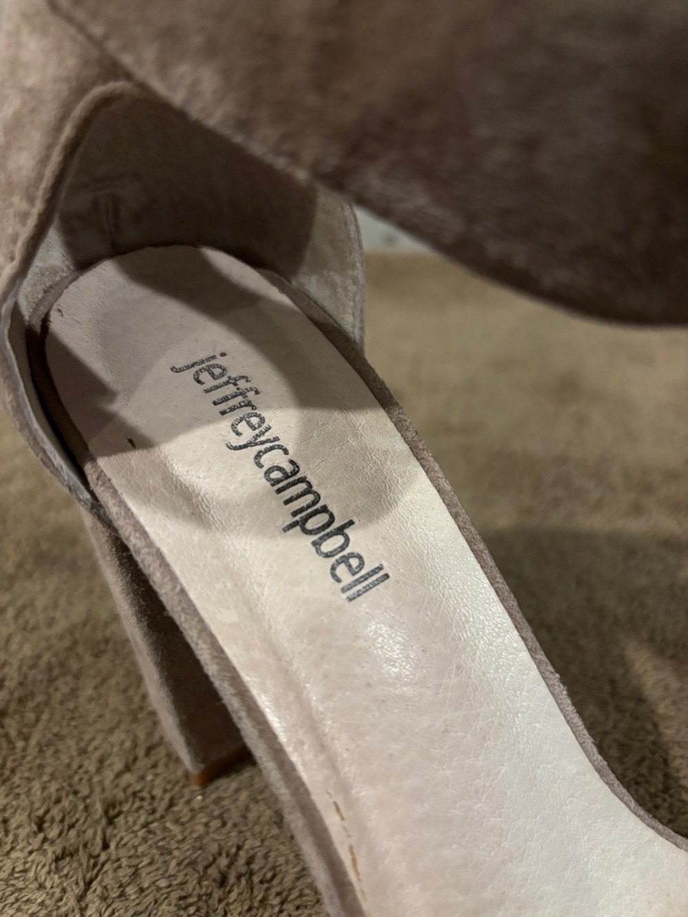 Jeffrey Campbell Taupe Lindsay Suede Block Heel Sandals - Size 8 - Picture 3 of 9
